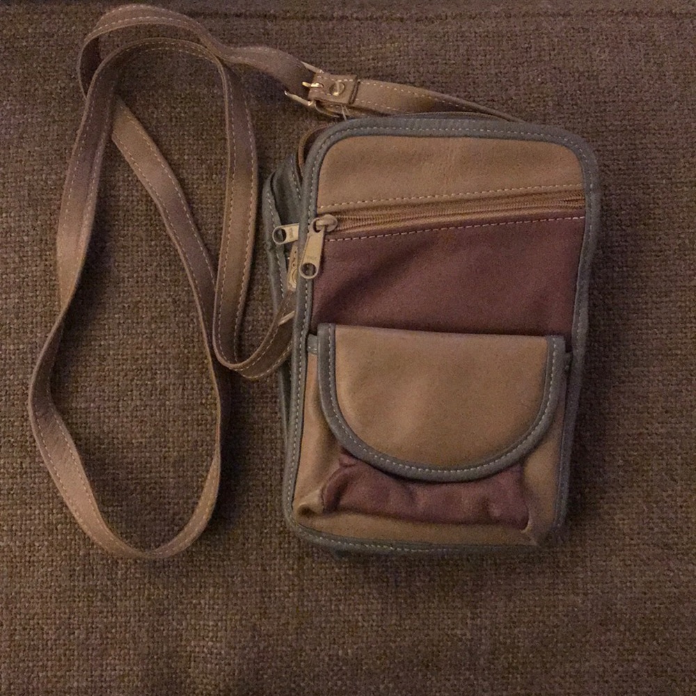 Genuine leather multicolored handmade crossbody